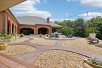 The Stamped Concrete walkways surrounded by Pebble Stone make this area beautiful.