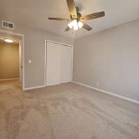 New Carpet and ceiling fan.