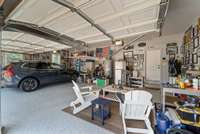 Garage with Ship lap walls and epoxy floor(3 car)