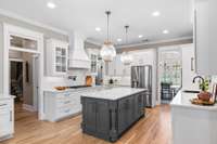 There are a lot of cabinets and counter space in this kitchen.