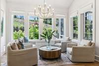 Enjoy your morning coffee in this fabulous keeping room near the kitchen.