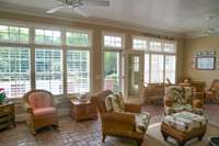 The beautiful brick sun room!