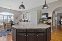 Eat-in kitchen with tons of cabinet space..