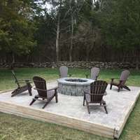 Great times with friends & family hanging around this custom-made Firepit