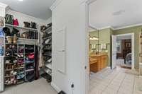 Primary Bedroom Closet with Built-In Ironing Board