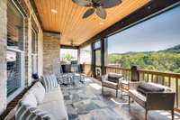 Enjoy the views of the hills & trees on the screened porch