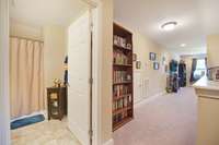 Upstairs bathroom #3 and hallway leading to bonus area