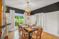 This dining room features wainscoting and a gorgeous overhead fixture- the perfect backdrop to enjoying meals whether they be formal or casual in nature!  8699 Christiana Fosterville Rd   Christiana, TN  37037