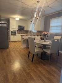 kitchen and dining area.