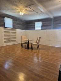 with lots of storage and built in cabinets.