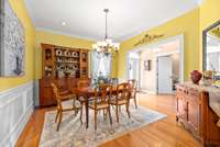 Dining room opens to the foyer and living room.