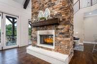 2-story, Double and Rock fireplace in the Family room