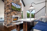 Eat in Kitchen with double fireplace shared with the Family Room