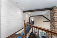 Upstairs Hallway with Shiplap walls