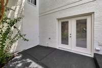 Private side entrance to basement bedroom.