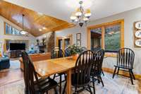 Large dining area off of the kitchen and open to the living room