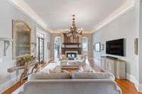 View toward the kitchen from the spacious first floor family room