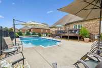 The large concrete patio surrounds the spacious pool and features a cantilever umbrella for maximum enjoyment!  3128 Landview Dr.   Murfreesboro, TN 37128