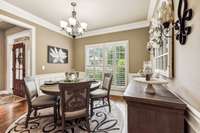 A large window with plantation shutters and an overhead fixture complete this sophisticated space. 3128 Landview Dr.   Murfreesboro, TN 37128