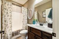 This full bathroom includes a single vanity and a convenient combination shower-tub. 3128 Landview Dr.   Murfreesboro, TN 37128