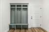 Mudroom with custom built-in hall tree and bench