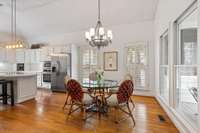 Spacious dining area in kitchen.