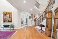 Office off foyer with french doors