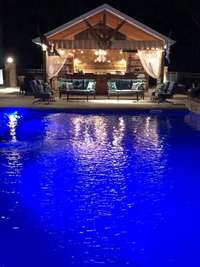 Pool has built in changing lights and can be heated to perfection!