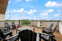 Third floor rooftop patio overlooking the Nashville skyline