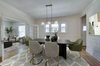 Virtually staged dining room.