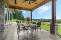 covered portion of patio.