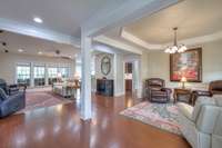 Tray ceiling in Sitting area/Formal Dining room/Library area