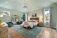 Vaulted ceilings in the spacious owners suite.