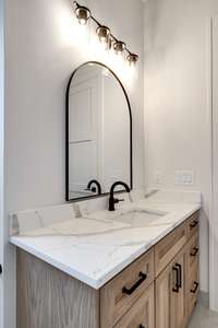 Spacious vanity with tons of counterspace.