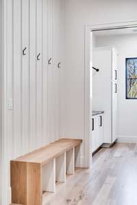 What a convenient mud room.
