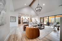 The glass sliding doors allow for so much natural light.