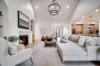 The high ceilings in the living room open up the space so well.