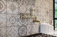 Beautiful tile backsplash with pot filler!