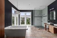 Spacious master bathroom.