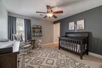 Another upstairs bedroom with the attached Jack and Jill bathroom setup.