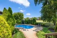 The pool patio has a special coating to keep it cooler in the summer months.