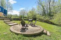 Concrete patio for backyard hangouts & grilling!