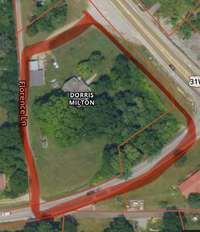 Rough sketch of new property lines. Seller informed that he sold some land south of Bethel Rd and purchased the corner of Bethel and 31W.  Now different from the lines shown on the tax records. Please verify during due diligence.