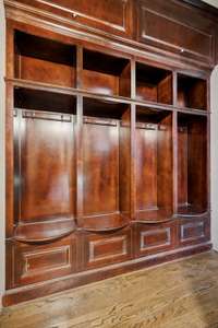 Entering from the garage, you will find beautiful built in cubby lockers as you ascend the stairs.