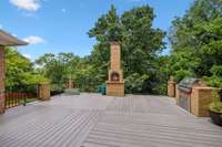 Walk out to this amazing outdoor entertainment space featuring built in fireplace directly from primary, living room, or breakfast nook.