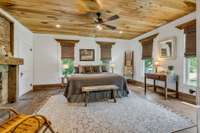 STUNNING Primary Suite w/ Fireplace + Private Bathroom (Hewn Chestnut Mantle - with Species no Longer Available per Seller)