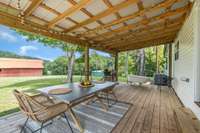 COVERED Back Deck w/ String Lights is a TOTAL COUNTRY VIBE!