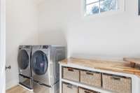 Upstairs laundry room for ease