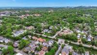 View above Sugartree with Ascension St Thomas Hospital West/Belle Meade upper left corner, Downtown Nashville skyline upper right corner