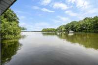 View out to main channel from dock overlooking Peaceful, Davis Cove